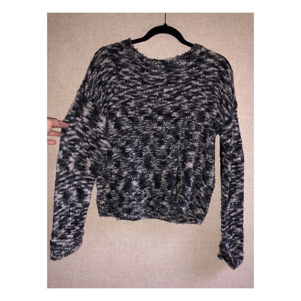 Knitted Sweater with Leather Elbow Pads